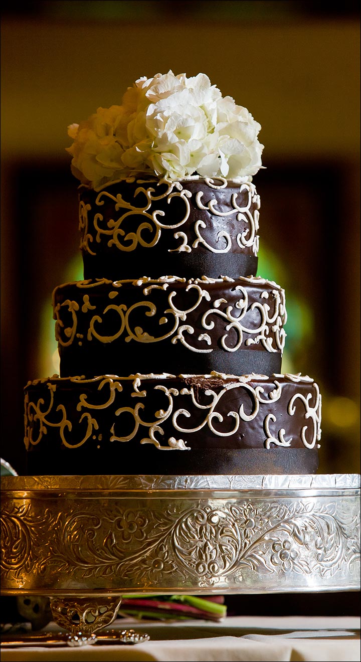 Chocolate With Frosting wedding cake