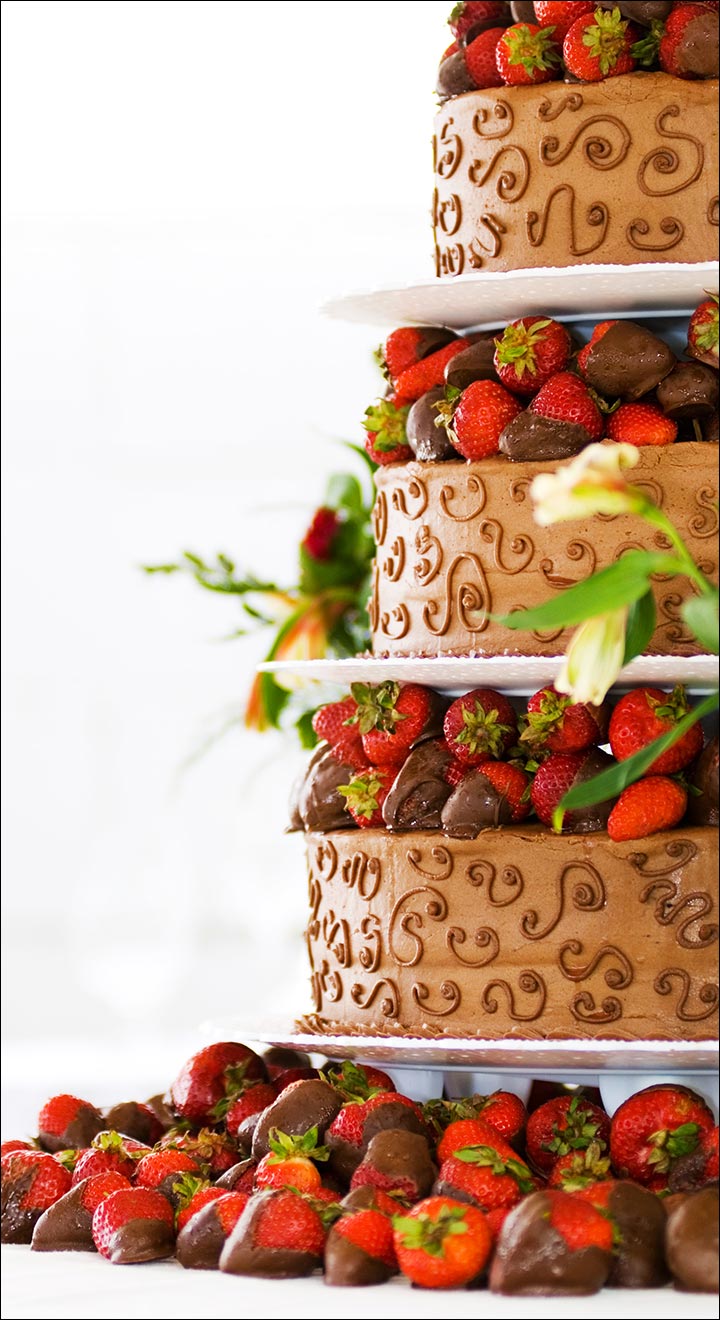 Strawberry Tower wedding cake