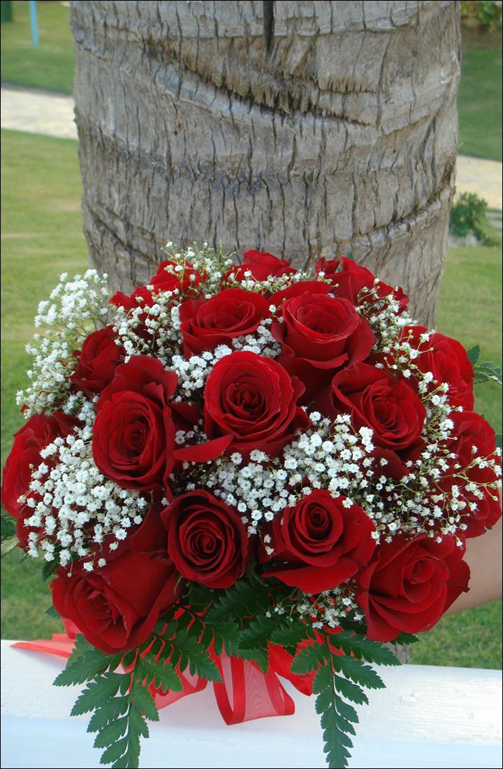 Simply Sweet Red rose wedding bouquet