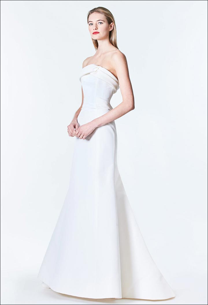 Silk-Faille-Trumpet-Gown-Carolina- Herrera-Wedding -Dresses