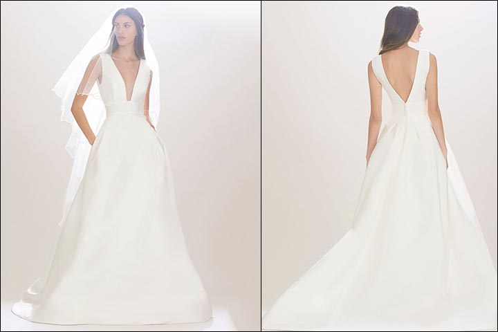 Silk-Mikado-Ball-Gown-Carolina- Herrera-Wedding -Dresses