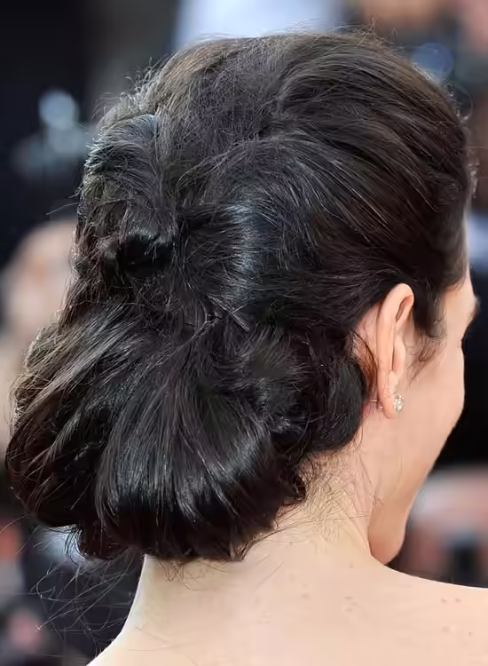 Twisted and Tucked In Low Hairdo