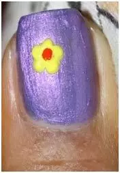 Flower Nail Art Designs - a different color dot in the center