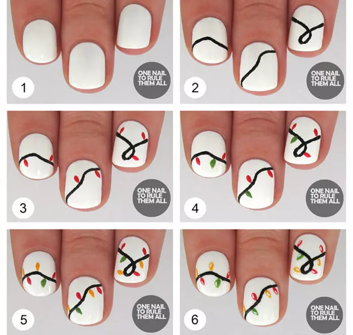 Christmas Lights Nail Art Tutorial