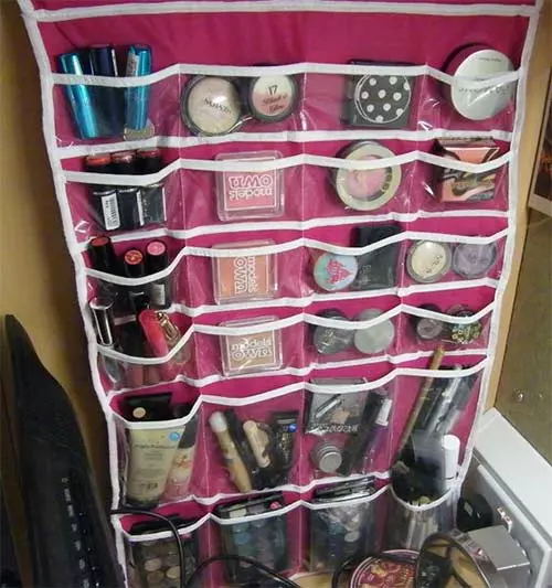 DIY Hanging Makeup Organizer