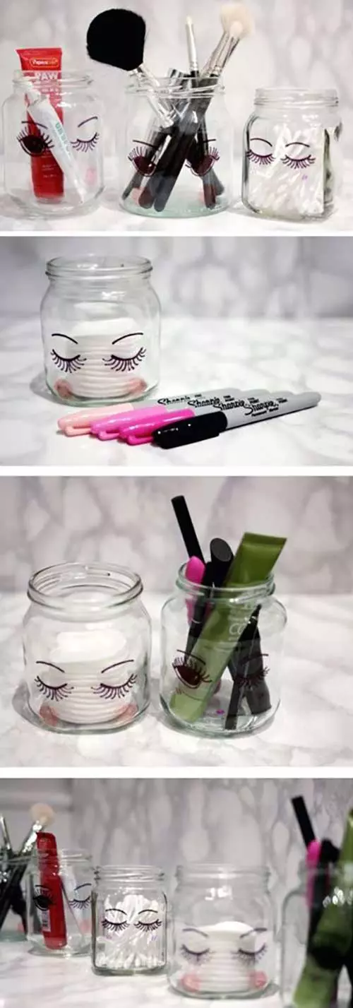 DIY Makeup Mason Jars