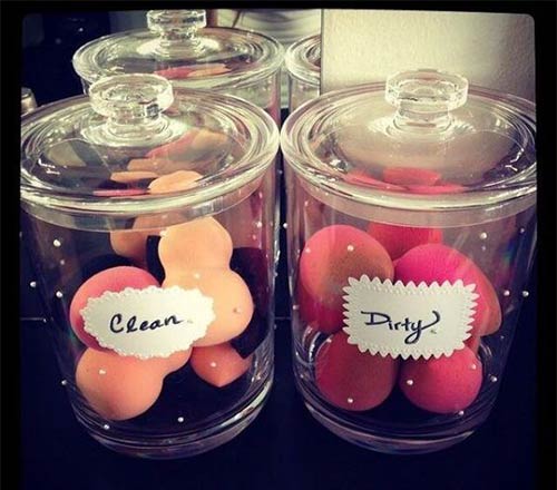 DIY Makeup Sponge Jars