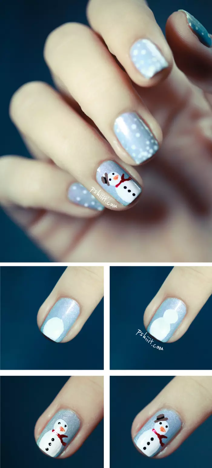 Frosty The Snowman Nail Art Tutorial