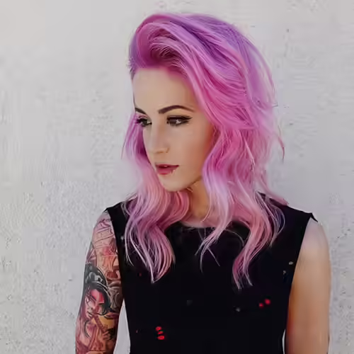 Emo Hairstyles For Girls - Pretty Light Pink Waves Pretty Light Pink Waves