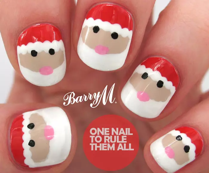 Christmas Nail Designs - Santa Nail Art