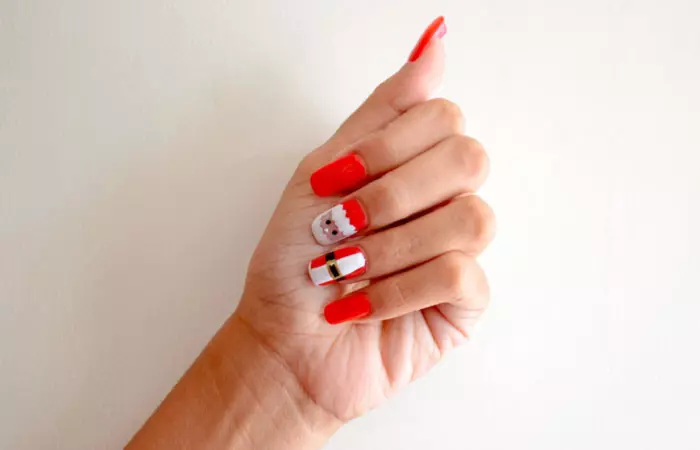 Santa's Waistcoat Nail Art