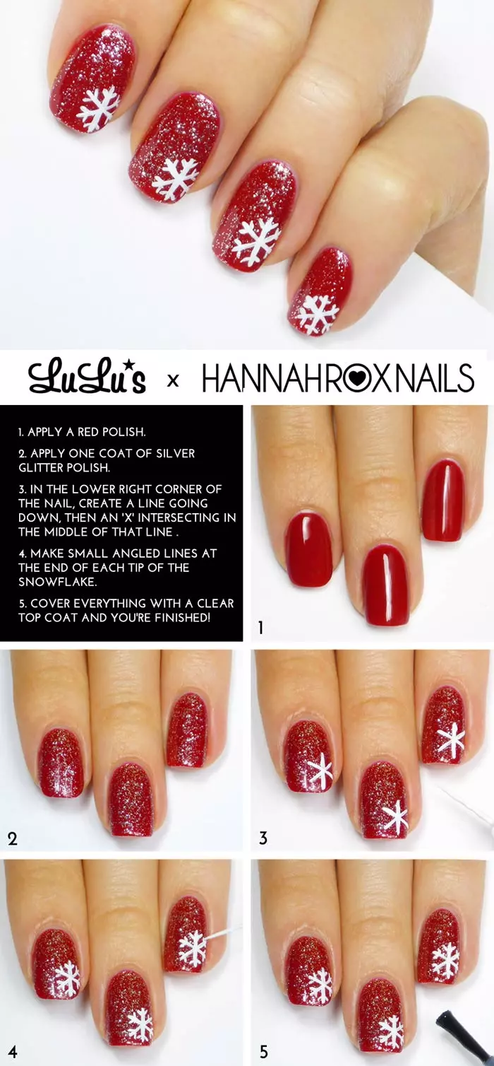 How To Apply Scarlet Snowflake Nail Design? - Tutorial