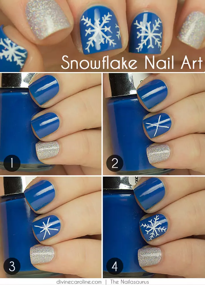 How To Apply Silver And Snowflakes Nail Design? - Tutorial