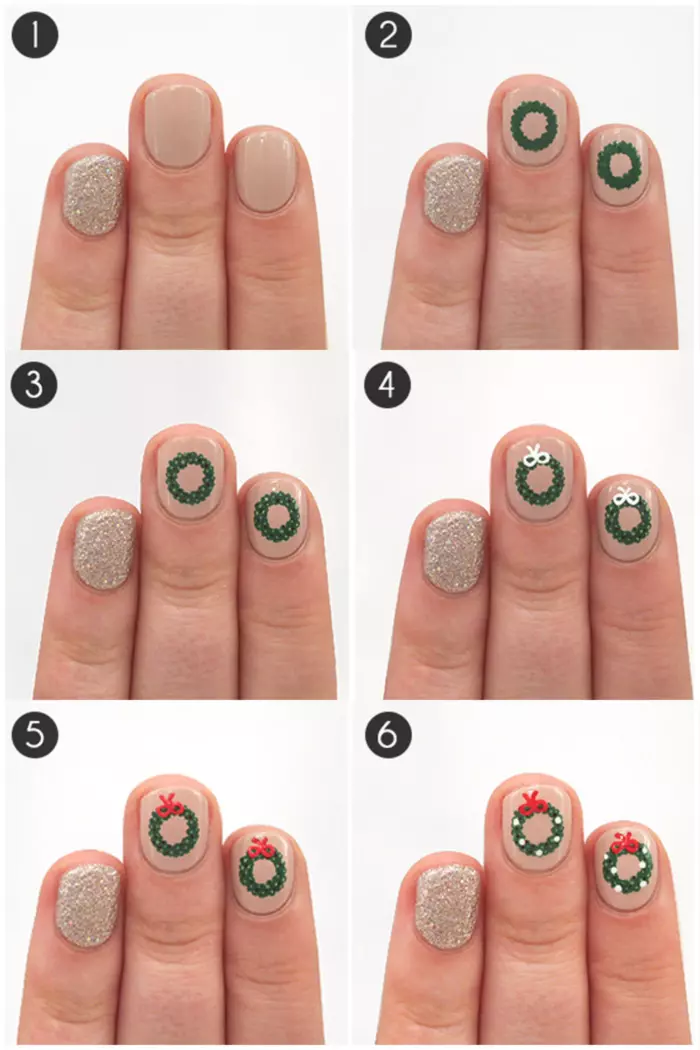 Wreath Nail Art Tutorial - Infographic