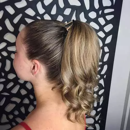 Curly-Ended High Ponytail