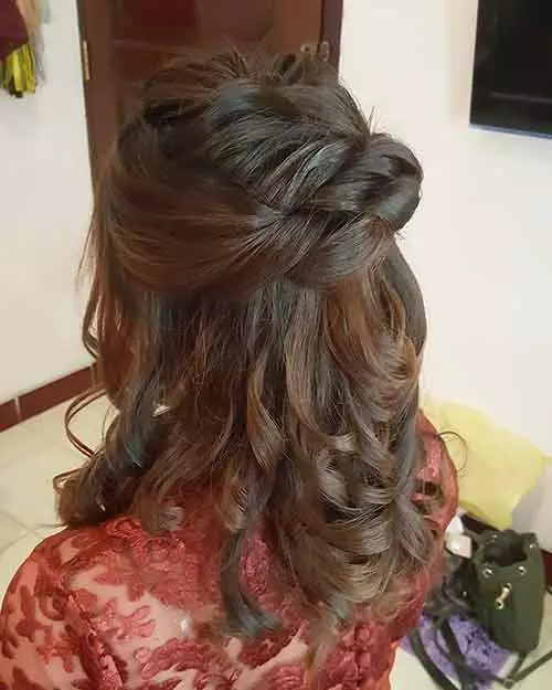 Curly Twisted Half Updo