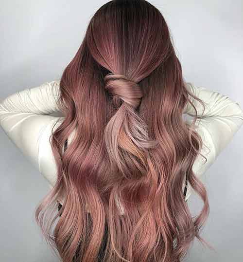 Rose Gold Half Updo Rose Gold Half Updo