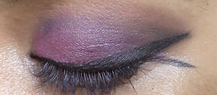 Purple eye makeup step 11 is to add pink above the crease Purple eye makeup step 11 is to add pink above the crease