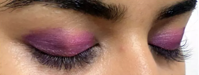 Purple eye makeup step 3 is to apply purple shade