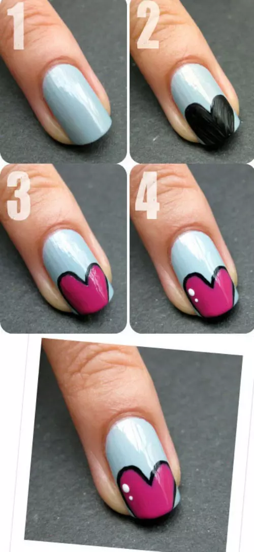 Animated Hearts Nail Design