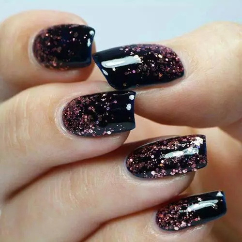 Black Glitter Nails