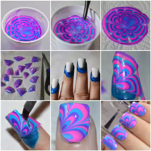 Groovy Marbled Nail Art Tutorial Groovy Marbled Nail Art Tutorial