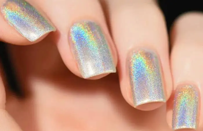 Holographic Glitter Nails, Easy glitter nail designs