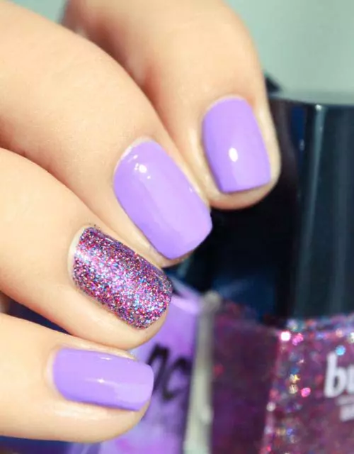 Lavender Love Glitter Nails 