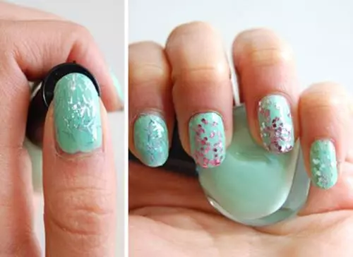 Macaron Glitter Nails