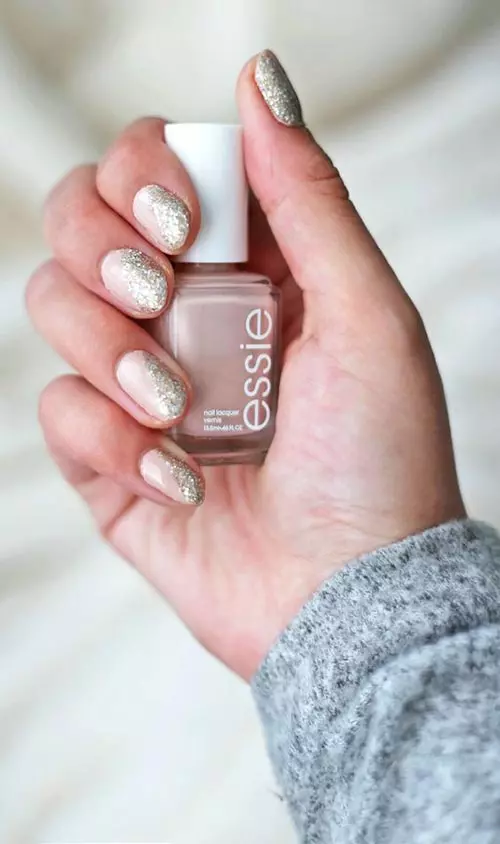 Nude Glitter Nail Manicure