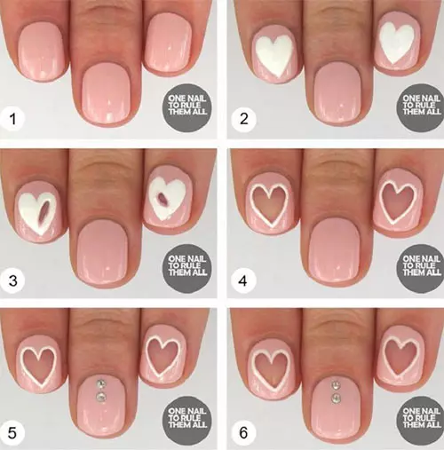 Pastel Heart Nail Art