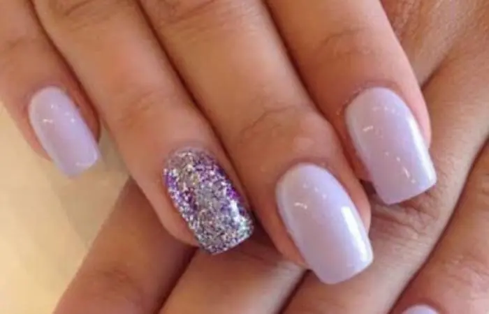 Purple And Silver Summer Glitter Nails, Easy glitter nail designs