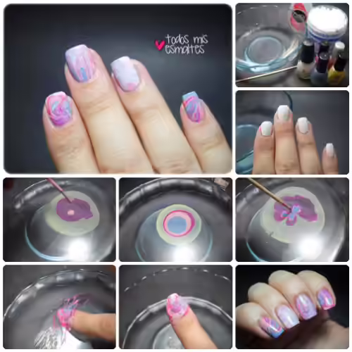 Spring Marbled Nails Spring Marbled Nails