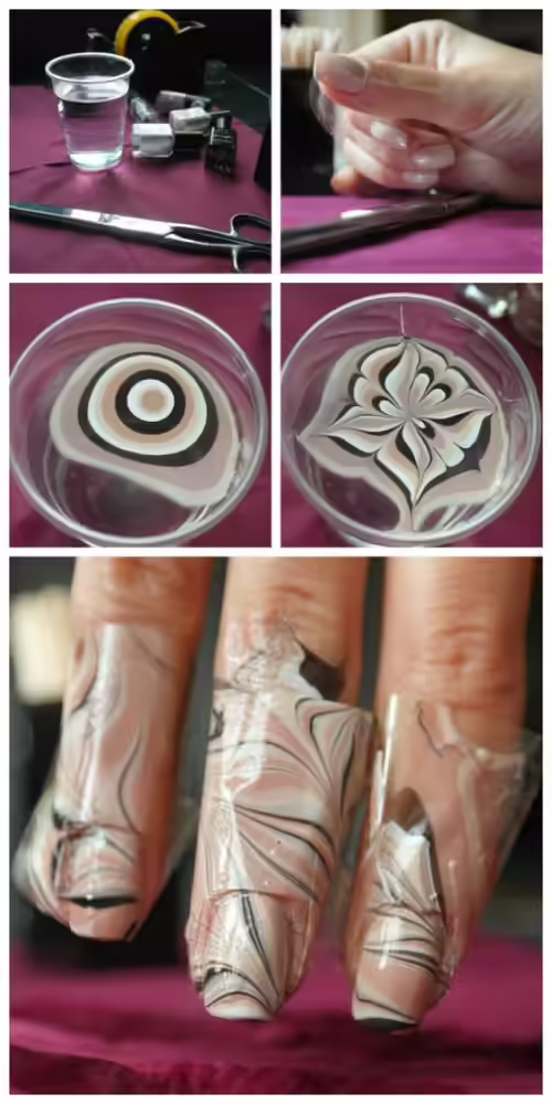 Tiramisu Marbled Nails Tiramisu Marbled Nails