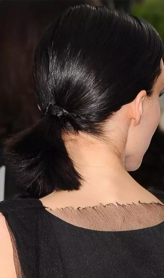 Black Side Ponytail with Side Part