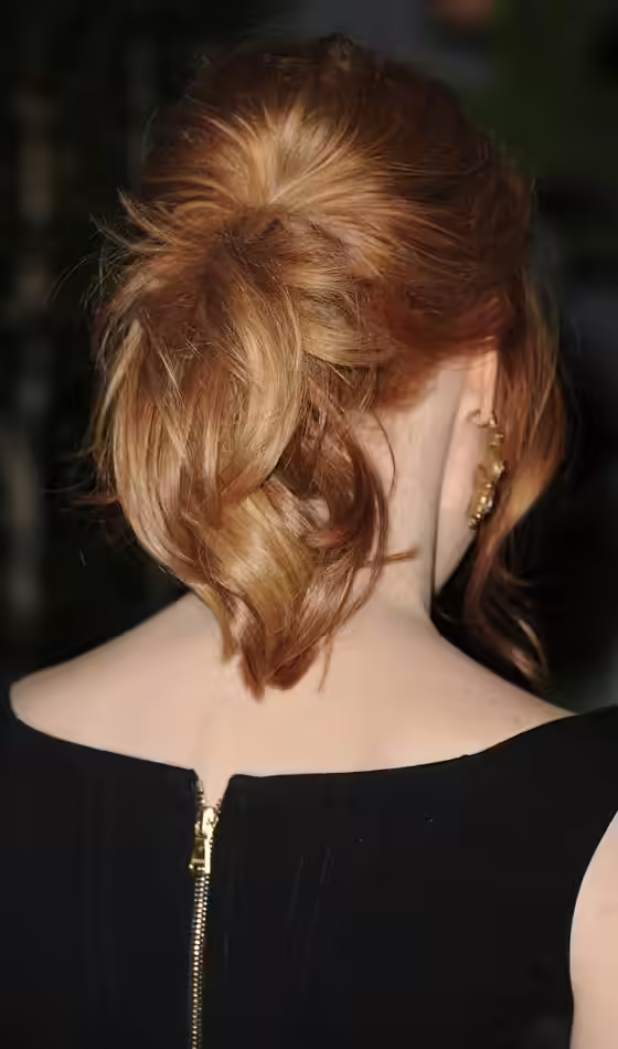 Bridal Hairstyles for Short Hair - Feathered Ponytail Feathered Ponytail