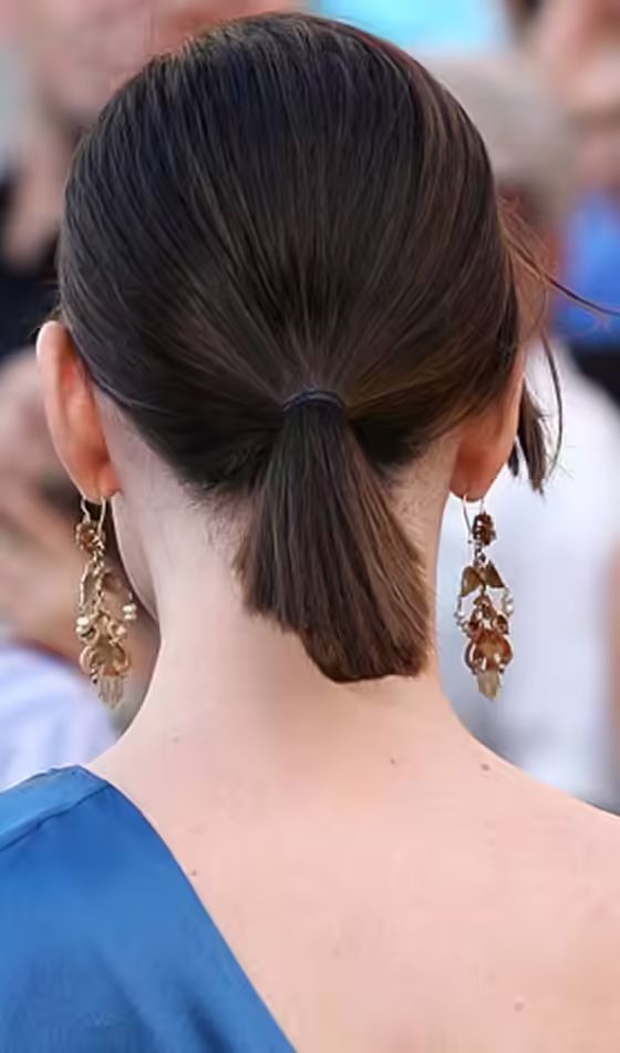 Bridal Hairstyles for Short Hair - Low Short Ponytail Low Short Ponytail