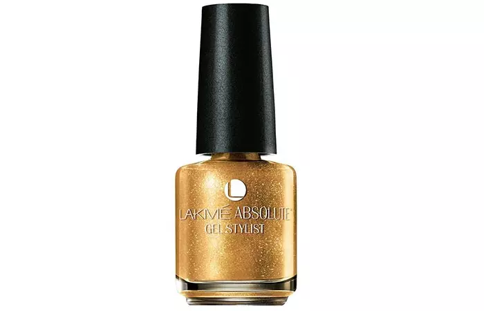10. Lakme Absolute Gel Stylist Nail Color, Gold Glaze