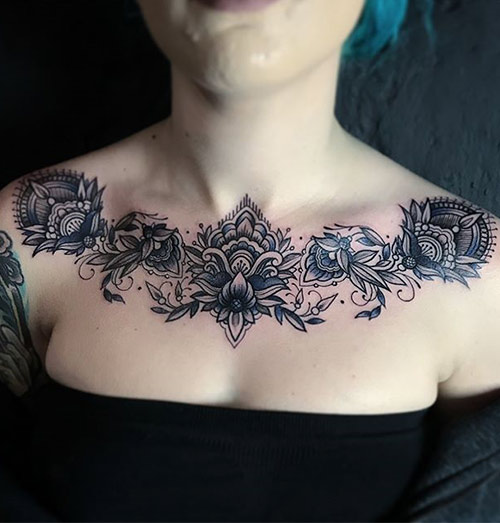 Ornamental Chest Tribal Tattoo Ornamental Chest Tribal Tattoo