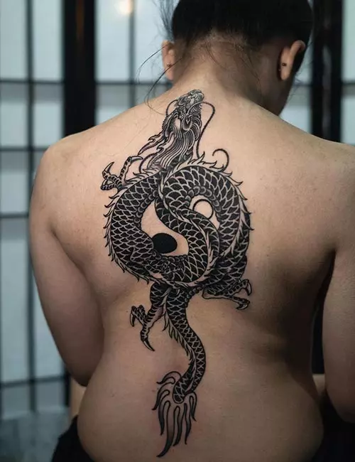  Tribal Dragon Tattoo