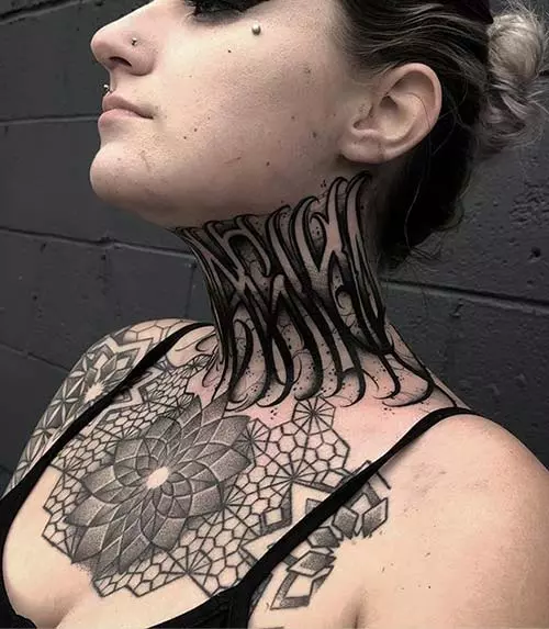  Tribal Neck Tattoo