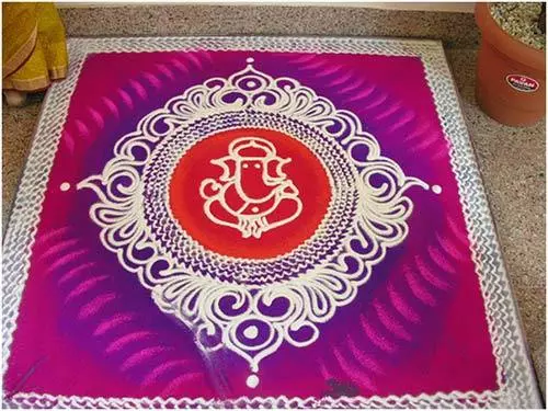 Beautiful rangoli design without dots