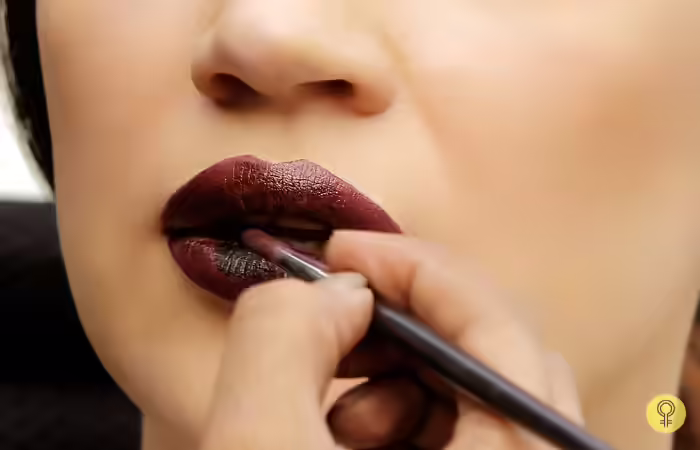Step 5 of how to wear black lipstick tutorial Step 5 of how to wear black lipstick tutorial