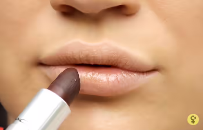 Step 2 of how to wear black lipstick tutorial Step 2 of how to wear black lipstick tutorial