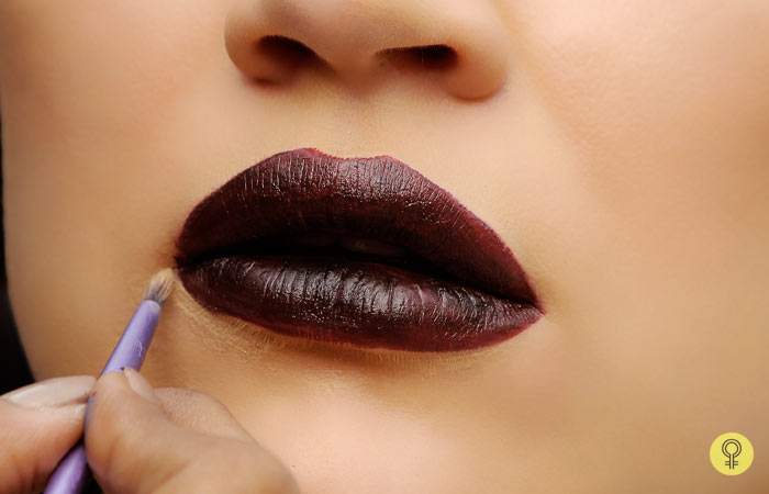 Step 7 of how to wear black lipstick tutorial Step 7 of how to wear black lipstick tutorial