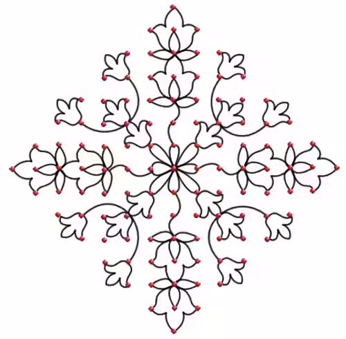 Rangoli design with dots Rangoli design with dots