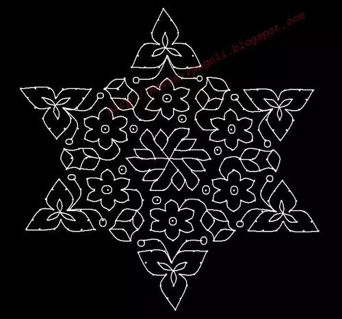 Kolam rangoli design with dots