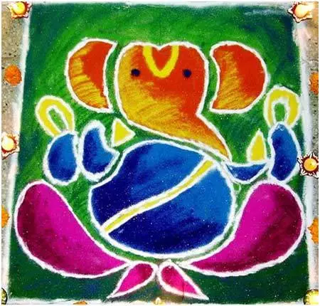 ganesh rangoli design