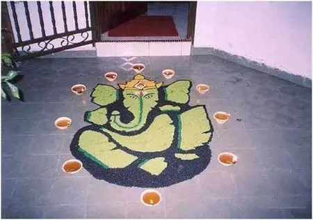 god rangoli designs