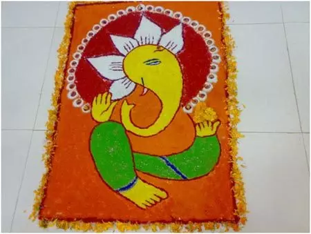 lord ganesha rangoli designs